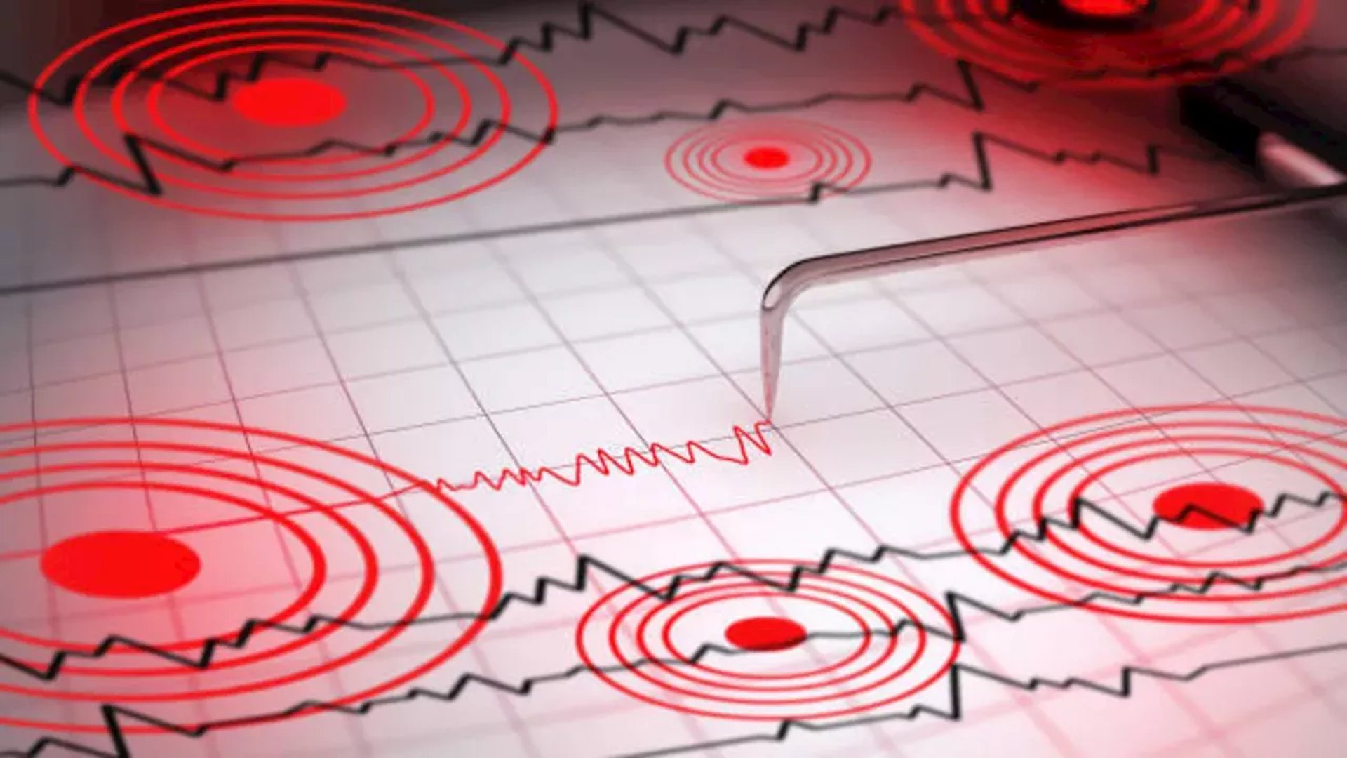 Representación gráfica de ondas sísmicas y registro de un sismógrafo